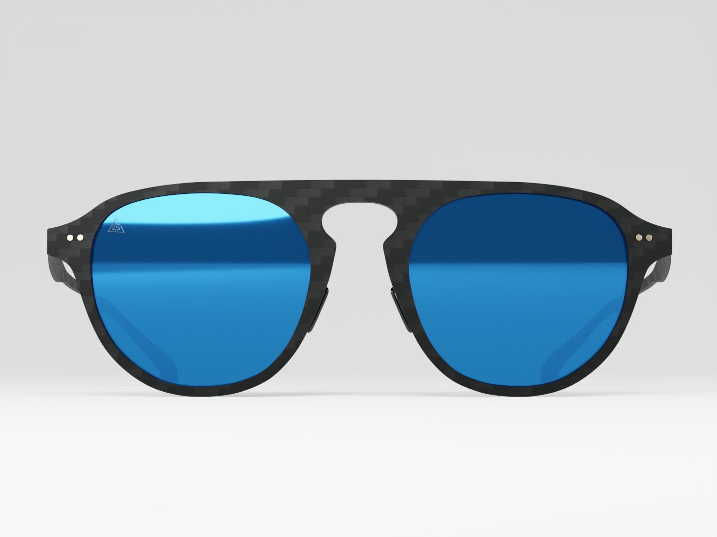 Gafas de sol Aviator Blue Mirror. Fibra de carbono, cristales polarizados, filtro UV-400.