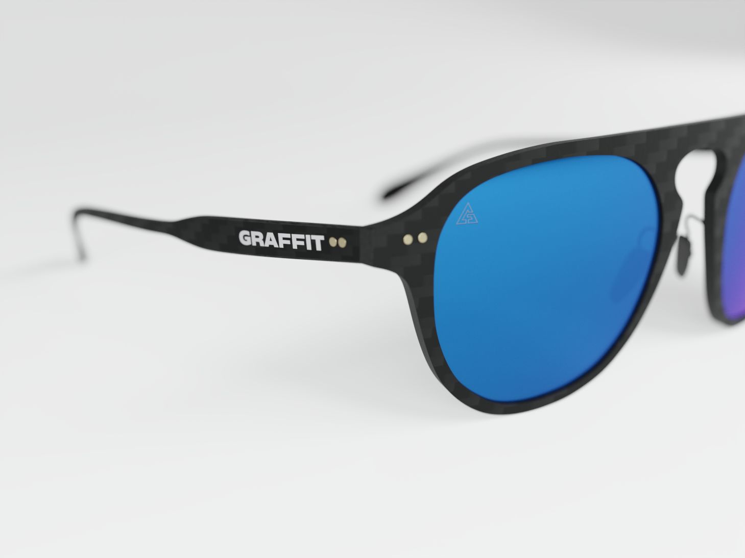 Gafas de sol Aviator Blue Mirror. Fibra de carbono, cristales polarizados, filtro UV-400.