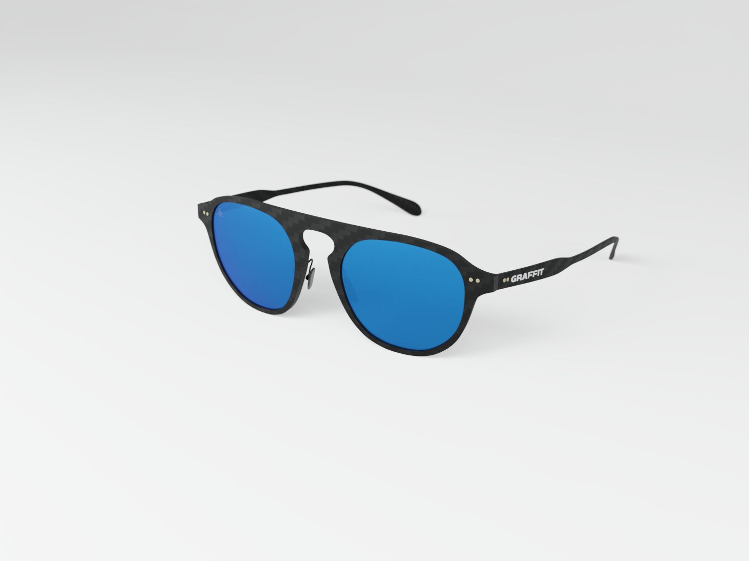 Gafas de sol Aviator Blue Mirror. Fibra de carbono, cristales polarizados, filtro UV-400.