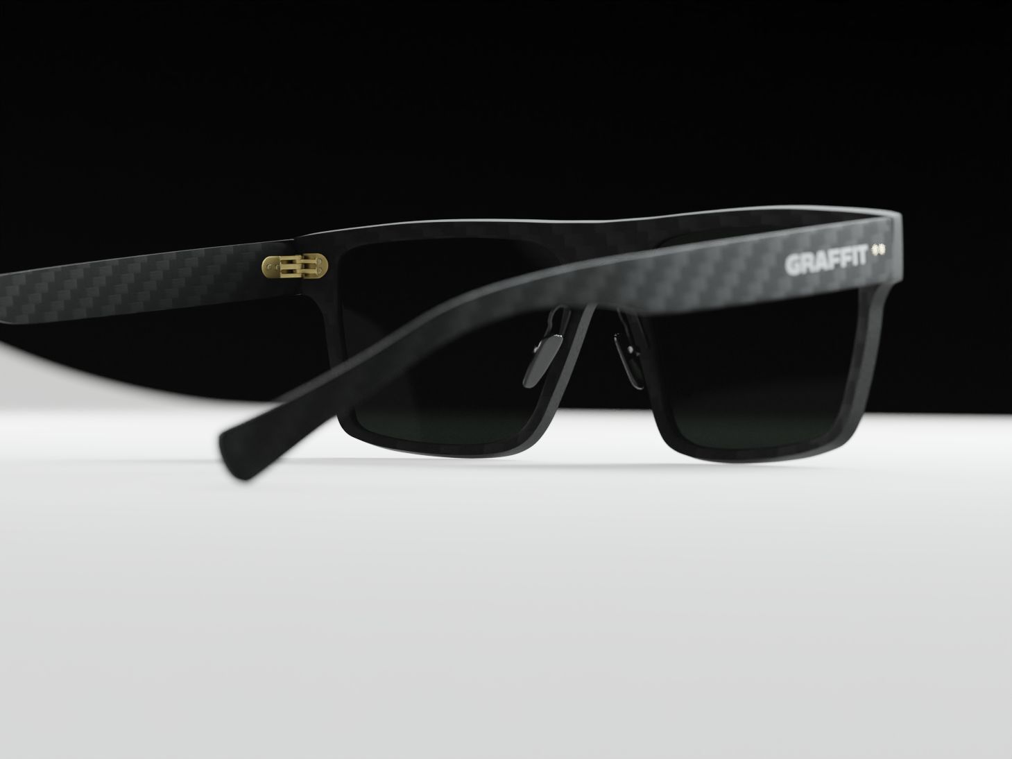 Gafas de sol Square Black. Fibra de carbono, cristales polarizados, filtro UV-400.